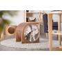 MYZOO Spaceship Alpha, Warm and Cozy Pet Bed for Cat & Dog, Designed & Modern Cat House, Wooden Cat Furniture(Oak & Walnut)