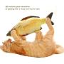 XINZAFEY Fish Cat Toy, Electric Moving Fish, Flopping Fish Cat Toy, Realistic Plush Rocking and Bouncing Fish, Lifelike Interactive Fish Toys, Catnip Toy, Fun Toy for Children Gold