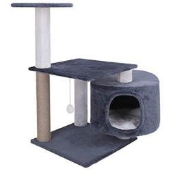 Cat Tree Tower Cat Scratch Posts Activity Centre with Plush Condos Nest,Scratcher Board,Basket Perch,Platform,Scratching Post,Ball Toy,Multi-Level Cat Tower Play House Playgournd for Cats Kittens,75cm