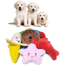 senyouth Dog Toys, 7 Pack Dog Squeaky Toys Sets | Rope and Flying Ring Puppy Chew Toys | Tough Puppy Teething Toys | Cute and Soft Plush Interactive Washable Pet Toys | for Small and Medium-Sized Dog