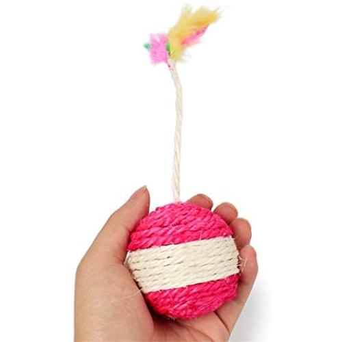 Mikey Store Pet Cat Kitten Toy Rolling Sisal Scratching Cat Toy Funny Kitten Play Dolls