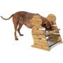 Furhaven Pet - Ottoman and Footstool Living Room Pet House, Felt Cubby Cat Cave Hideaway, and Height Adjustable Kitchen Feeder Stand for Cats and Dogs - Multiple Sizes, Styles, and Colors