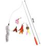 Earlyad Cat Toys, Funny Cat Stick Pet Toys, Three-Section Telescopic Stick with 5replacement Head Set
