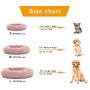 Washable Round Calming Dog Bed Soft Plush Donut Cuddler Pet Beds for Small Medium Large Dogs Cats,Pink,20''