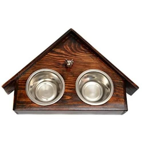 American Staffordshire Terrier, a Dogs Bowl with a Relief from ArtDog