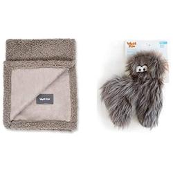 West Paw Big Sky Dog Blanket and Throw, Faux Suede (Oatmeal, Medium) & Rowdies with HardyTex and Zogoflex, Plush Dog Toy (Hamilton, Pewter Fur)