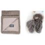 West Paw Big Sky Dog Blanket and Throw, Faux Suede (Oatmeal, Medium) & Rowdies with HardyTex and Zogoflex, Plush Dog Toy (Hamilton, Pewter Fur)