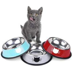 Legendog 3Pcs Cat Bowls, Cute Cat Food Bowls, Stainless Steel Cat Bowl, Cat Bowls for Food and Water, Cat Food Dish with Food Scoops…