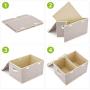 Morezi Large Dog Toys Storage Box Canvas Storage Basket Bin Organizer with Lid - Perfect Collapsible Bin for Organizing Dog Cat Toys and Accessories