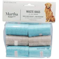 Martha Stewart Pets Waste Bags For All Dogs | 180 Large Unscented Doggie Bags, 12 Rolls of Tear-Resistant Dog Waste Bags