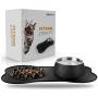 FLYINGCOLORS Pet Bowl Set Black