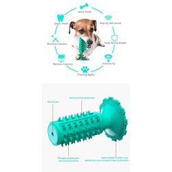 Molauna Dog Chew Toothbrush Dogs Squeaky Teeth Cleaning Cactus Toy Natural Rubber Dental Care Cleaning Stick for Medium Large Dog Pets