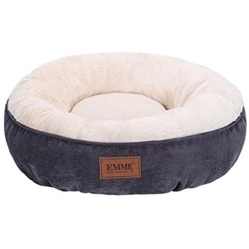 EMME Cats Bed Small Dog Bed 20in Donut Cat Bed Round Shape Dog Beds with Non-Slip Bottom Cozy, Warming and Machine Washable Cuddler Cushion Bed for Puppy Kitten and Newborn Pets