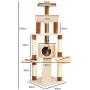 LXHONG-Cat tree with Sisal Climbing Ladder, Stable and Reliable Cat Tower, Cat Climbing Tower with Cat Litter for Living Room Next to The TV Cabinet Sisal, Easy to Install