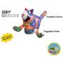 FUZZU That Sneaky Cat! Irresistible Dog Chew Toys with Squeaker, Scuff - Floppy Limbs and Tail for Flipping & Retrieving, Rough ‘n’ Tough Polyester Twill Fabric, Hand Illustrated