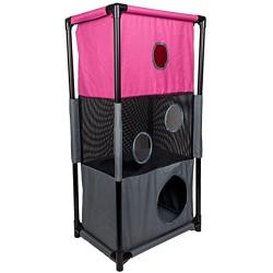 Pet Life Kitty-Square Obstacle Soft Folding Sturdy Play-Active Travel Collapsible Travel Pet Cat House Furniture
