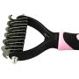 snailmon Double Sided Pet Dematting Rake Comb,6+11 Teeth,Professional Undercoat Rake Brush for Dogs & Cats, Blue/Pink (Pink)