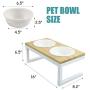 WANTRYAPET Premium Elevated Pet Feeder for Dog Cat, Bamboo Rasied Pet Bowls Include 2 Ceramic Bowls with Stong Stainless Steel Frame