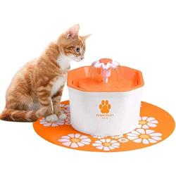 Cat Water Fountain, 1.6L Pet Fountain Automatic Pet Water Filter Dispenser with Silicone Mat, Super Quiet, Healthy and Hygienic Drinking Bowl for Cats, Dogs, Multiple Pets (Orange)