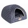 Armarkat Cat Bed Model C65HHG/LS, Purple Gray Combo Checkered Pattern