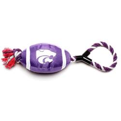 Pet Goods Kansas State Wildcats Football with Rope Toy