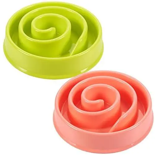 Juvale 2-Pack Interactive Spiral Dog Bowl, Slow Feeder Pet Dish to Stop Bloat, Pink and Green Juvale 2-Pack Interactive Spiral Dog Bowl, Slow Feeder Pet Dish to Stop Bloat, Pink and Green