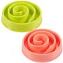 Juvale 2-Pack Interactive Spiral Dog Bowl, Slow Feeder Pet Dish to Stop Bloat, Pink and Green