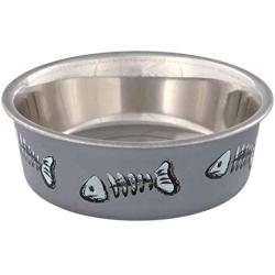 Royal Pet Club Stainless Steel Cat Bowl with Plastic Coating, 0.25 Litre