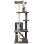 KORIMEFA Cat Tree Cat Tower with Natural Sisal Scratching Post for Kitten Small Cats Activity Platform Playground Furniture with Plush Mouse Hanging Ball Toy for Playing Climb Relax and Sleep…