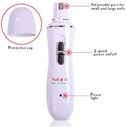 Pet Nail Grinder-Electric Dog Nail Grinder with 2 Speed and 3 Ports-Rechargeable Pet Nail Trimmer for Painless Grooming & Smoothing for Small Medium Large Dogs & Cats-Bonus Nail File & Grooming Comb