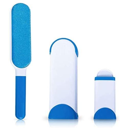 Teenway Pet Hair Remover Brush - Fur Remover & Lint Remover - Dog & Cat Hair Remover with Self-Cleaning Base - Efficient Double Sided Animal Hair Removal Tool for Clothes/Sofa/Woolen Blanket/Car Seats