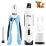 MIU COLOR Dog Nail Clippers Grinder Set, 2-Speed Rechargeable Pet Nail Trimmer Kit with LED Light, Painless Paws Grooming for Large Medium Small Dogs Cats Pets