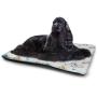 Pet Mats for Dogs Abstract Comfortable Soft Pet Cushion Geometric Composition with Different Colored Squares Striped Dotted Rhombus Grey Purple White