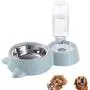 HappyCat Small Pets Water and Food Bowl Set, Dogs Cats Feeder Bowl and Automatic Water Dispenser Double Pet Bowls with Automatic Waterer Bottle for Small or Medium Size Dogs Cats