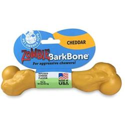 Pet Qwerks Zombie NYLON BarkBone - Chew Toy for Aggressive Chewers, Tough Durable Extreme Power Chewer Bone | Made in USA -  Available in 2 Flavors and 4 Sizes