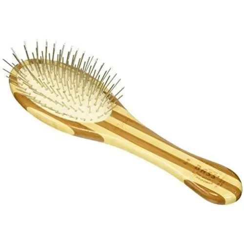Bass Brushes Small Oval Wire Pet Brush with Bamboo Wood Handle Bass Brushes Small Oval Wire Pet Brush with Bamboo Wood Handle