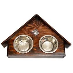 American Staffordshire Terrier, a Dogs Bowl with a Relief from ArtDog