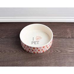 Park Life Designs Medium Pet Bowls, 6-1/4 inch Heavyweight Ceramic Dish Stays Put, Microwave and Dishwasher Safe