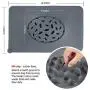 Silicone Slow Feeder Bowls Mats for Pet - Dog Bowl Mats to Slow Down Eating Cat Food Puzzle Feeder Insert (Gray)