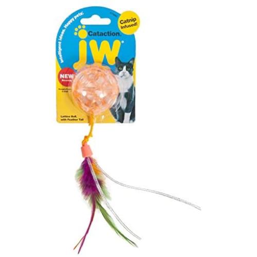 Petmate JW Cataction Lattice Ball with Tail Toy, Multicolor