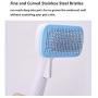 Folomie Professional Self Cleaning Slicker Brush for Dogs and Cats– Cleaning Grooming Comb for Long or Short Haired Dogs