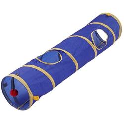 PEOPLE&PETS Collapsible Cat Tunnel, Toys Interactive Pet Play Tubes for Cats and Small Animals, with Peep Holes and Ball Toy