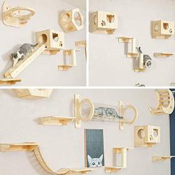 La La Pet Wall Mounted Cat Bed Wooden Floating Cat Shelf Capsule Cat House Cat Perch Cat Steps Cat Ladder Cat Tree Cat Furniture Cat Lounger Cat Climber Cat Shelter Condo