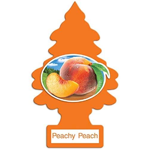 LITTLE TREES Car Air Freshener I Hanging Tree Provides Long Lasting Scent for Auto or Home I Peachy Peach, 24 Count, (4) 6-Packs