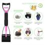 Pooper Scooper for Large Dogs, 24 Inch Long Handle Foldable Dog Poop Waste Pick Up Rake with bag for Outdoor/Indoor (Pink)