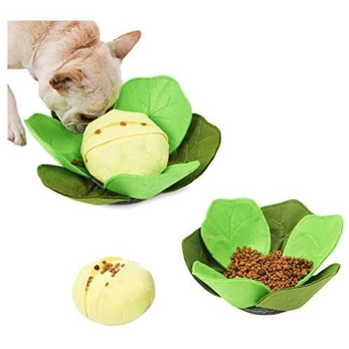 AOFITEE Dog Snuffle Mat Pet Feeding Mat Interactive Puzzle Toys, Cabbage Shaped Washable Puppy Training Mats, Encourages Natural Foraging Skills for Cat & Dog