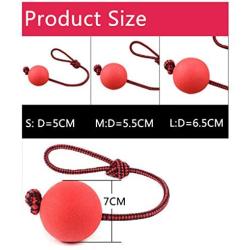 JKQ Dog Rope Ball Ball On A Rope Dog Toy Natural Elastic Solid Rubber Dogs Balls Chew Toys for Small Dogs
