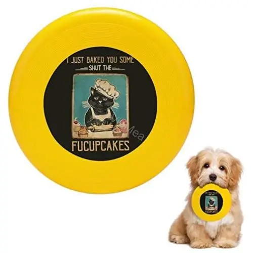 Pet Frisbee Flying Disc Dog Toy - Multifunction Vintage Black Cat I Just Baked You Some Shut The Fucupcakes Pet Frisbee Flying Disc Dog Toy - Multifunction Vintage Black Cat I Just Baked You Some Shut The Fucupcakes