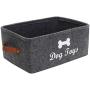 Brabtod Felt Dog Toys Storage Bins with Leather Handle, Dog Cat Toys Clothes Blankets Pet Toys leashes and Food