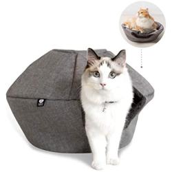 ENVYCOLLECTION 2 in 1 Design Cat Cave Beds, Pet Bed, Cat House with Removable Washable Cushioned Pillow for Pets, Cats and Kitties.